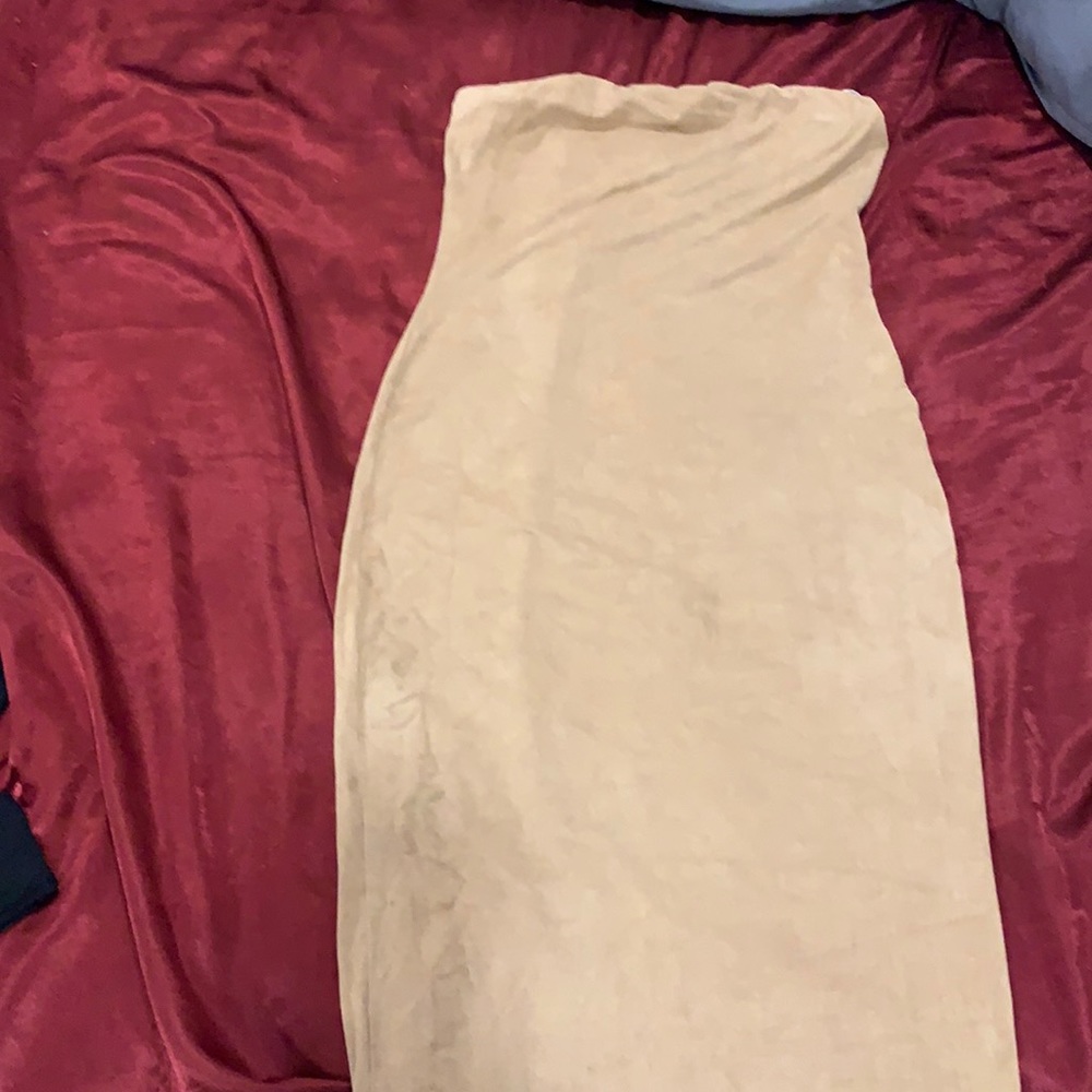nude suede fashion nova dress